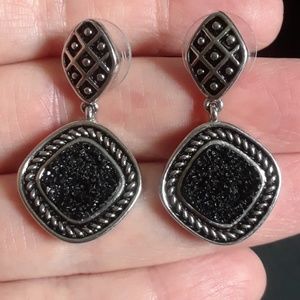 Any 3 for $9 Faux Onyx Druzy Drop Earrings